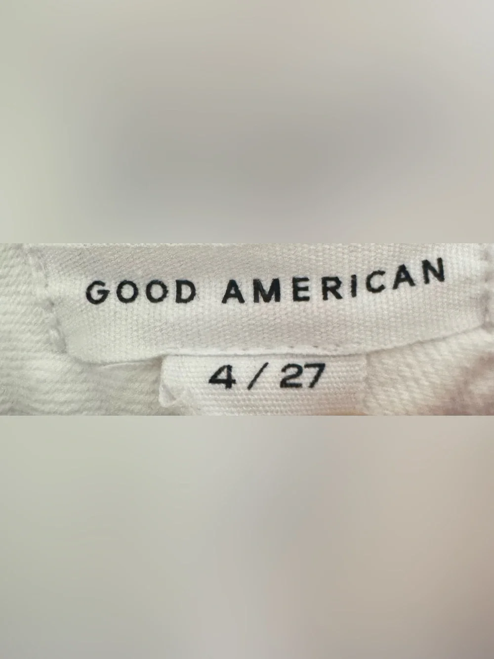 Good American White Denim Straight Leg Ankle Fray Jeans - Size 27/4